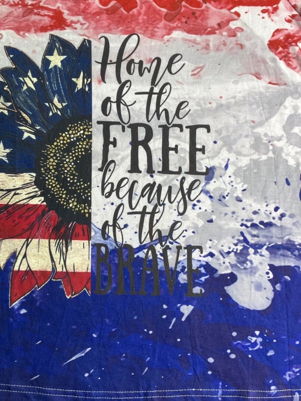 Patriotic Graphic Womens T-Shirt Home Of The Free Because Of The Brave 1XL - Picture 2 of 10